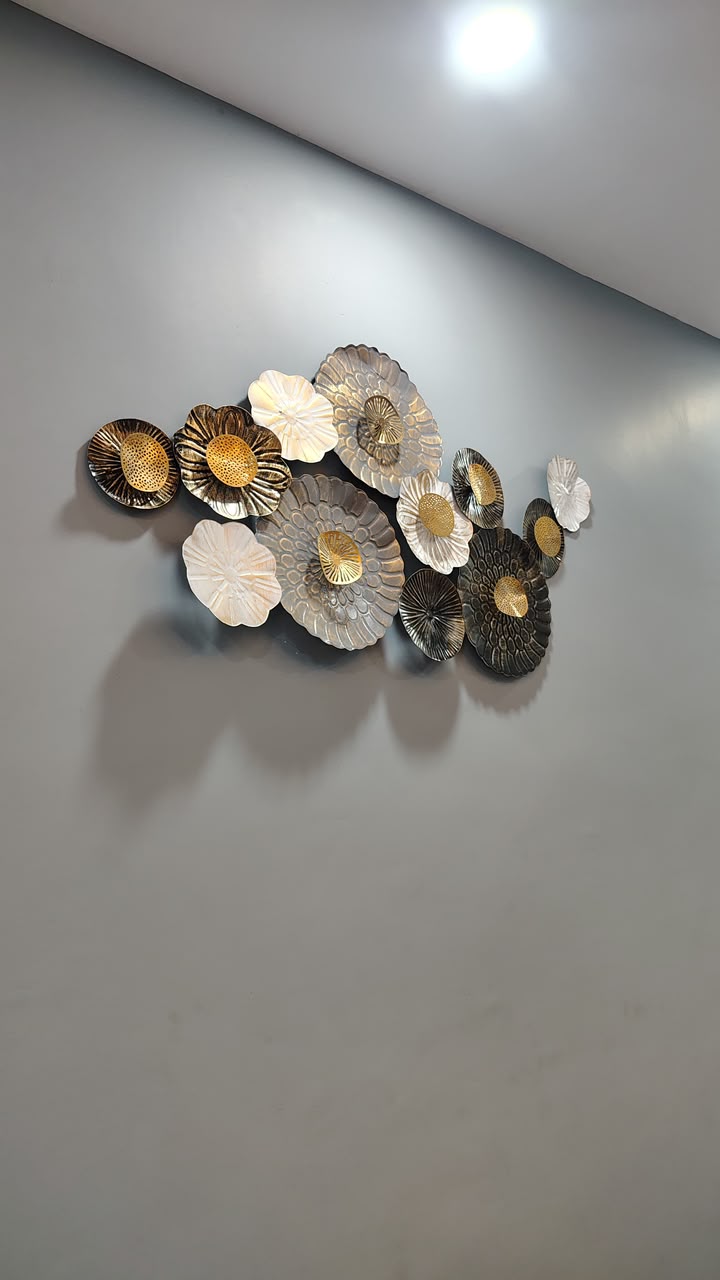 3D Metallic Flower Leaf Wall Sculpture AH-133 Moradabad